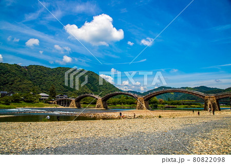 山口県岩国市　晴天の錦帯橋 80822098