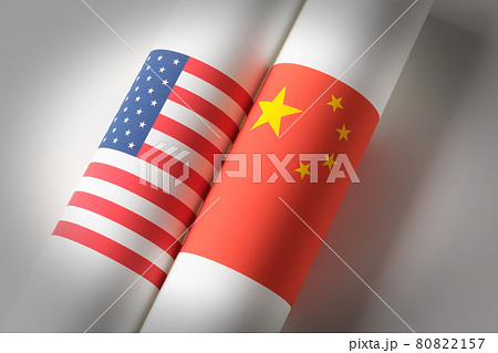国旗のイメージ アメリカ 中国 国旗のイメージ アメリカ 中国 80822157