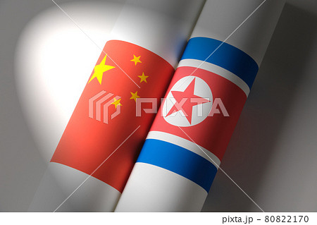 国旗のイメージ　中国　北朝鮮 80822170
