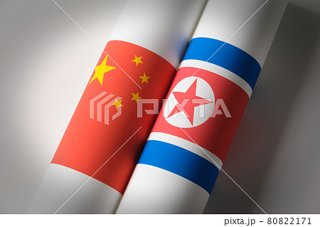 国旗のイメージ　中国　北朝鮮 80822171