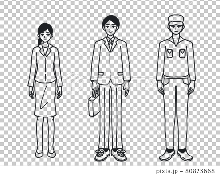 Office worker line drawing Office worker line drawing 80823668