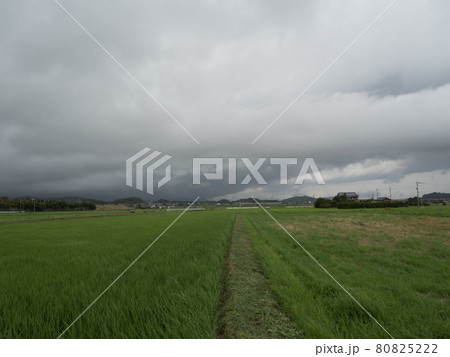 台風接近で厚い雲に覆われる空模様 台風接近で厚い雲に覆われる空模様 80825222