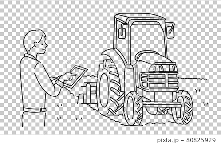 Agriculture, farmers, tractors, agricultural robots, illustrations 80825929