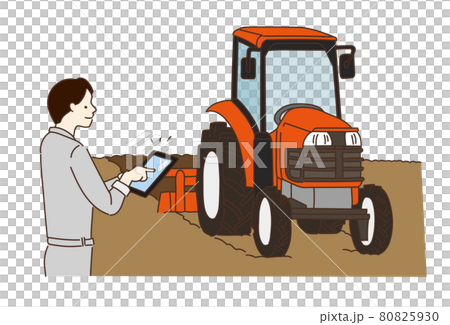 Agriculture, farmers, tractors, agricultural robots, illustrations 80825930