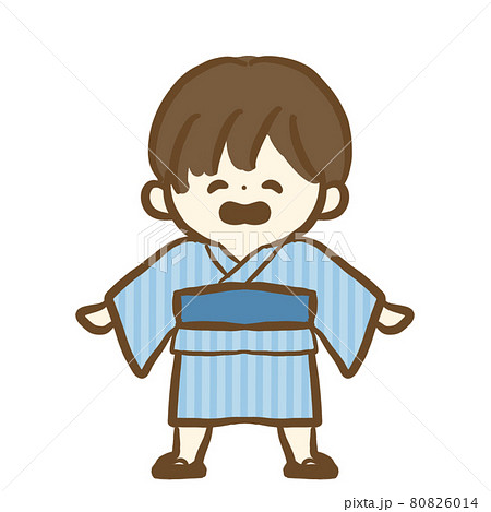 浴衣姿の男の子　単体　正面 80826014