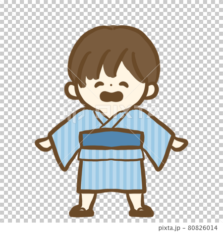 浴衣姿の男の子　単体　正面 80826014