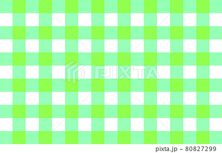 緑と白のチェック柄の背景のイラスト素材
