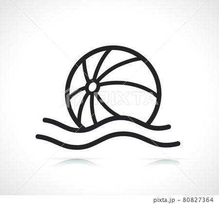 beach ball thin line icon beach ball thin line icon 80827364