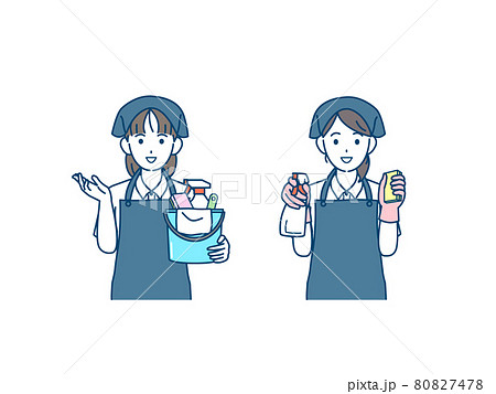 クリーニングスタッフ 家政婦 女性 掃除 案内 イラスト素材のイラスト素材 クリーニングスタッフ 家政婦 女性 掃除 案内 イラスト素材のイラスト素材
