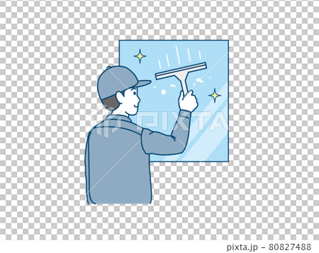 清掃業者 クリーニングスタッフ ビルメン スクイージーで窓ガラスを磨く男性 ワイパー イラスト素材 清掃業者 クリーニングスタッフ ビルメン スクイージーで窓ガラスを磨く男性 ワイパー イラスト素材 80827488