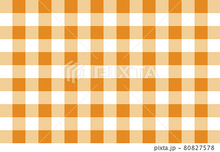 オレンジ色と白色のチェック柄 ギンガムチェック の背景素材のイラスト素材