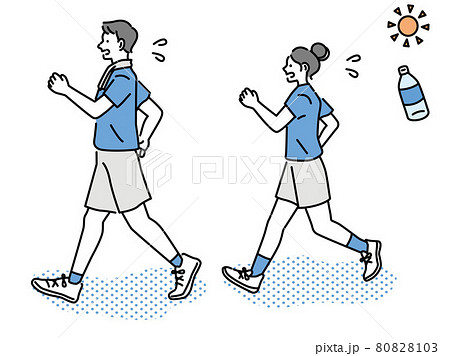 フィットネスをする男女(スポーツ、マラソン、ジョギング、運動、ダイエット、夏、体操、ジム) 80828103