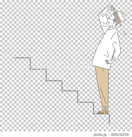 階段を登らない年配の男性 階段を登らない年配の男性 80828208