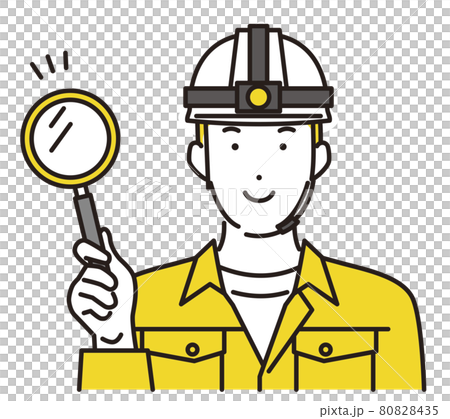 帶放大鏡的男性工人的簡單插圖矢量插圖 80828435