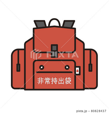 シンプル　イラスト　非常用持出袋のベクターイラスト 80828437