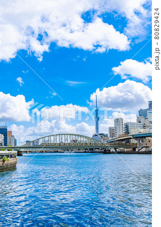 東京の都市風景 両国橋周辺の風景 東京の都市風景 両国橋周辺の風景 80829424