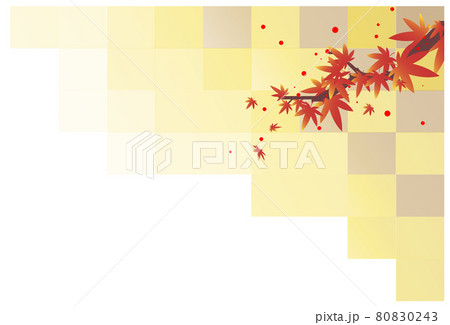 和風の背景のある紅葉の枝葉 80830243