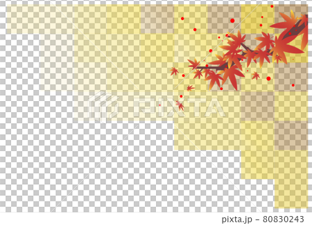 和風の背景のある紅葉の枝葉 80830243