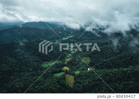 villages and fields in green mountains villages and fields in green mountains 80830417