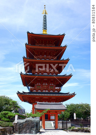 千葉県銚子市　飯沼観音の五重塔 80831584