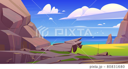 Ocean rocky landscape, sea nature with rocks. Ocean rocky landscape, sea nature with rocks. 80831680
