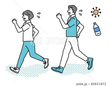 フィットネスをする男女:シニア世代、健康、スポーツ、マラソン、ジョギング、ダイエット、50代、60代 80831872