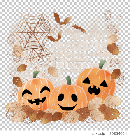 ハロウィン　レンガ風背景　正方形 80834024