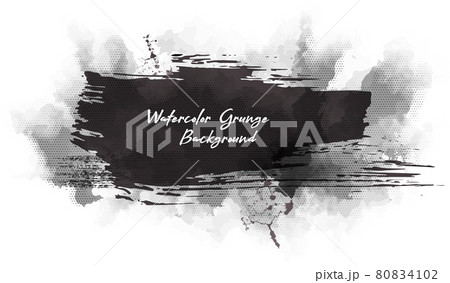 Monochrome abstract grunge background. Watercolor and ink blot. 80834102