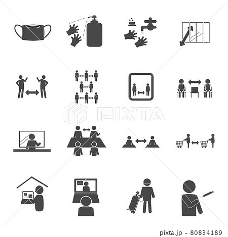Infection control pictogram Black No frame 80834189