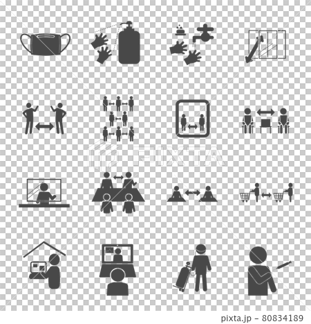 Infection control pictogram Black No frame 80834189