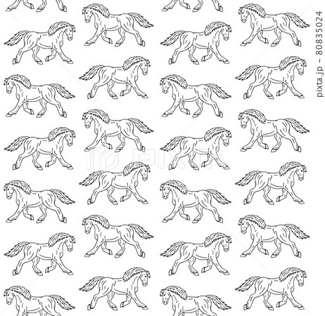 Vector seamless pattern of draft horse Vector seamless pattern of draft horse 80835024