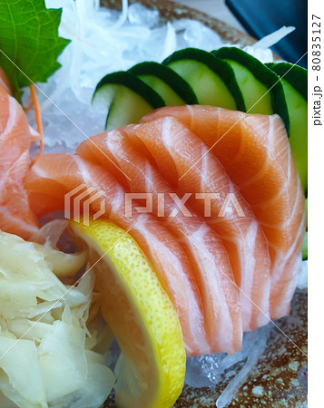 Japanese food sashimi salmon and sushi Japanese food sashimi salmon and sushi 80835127