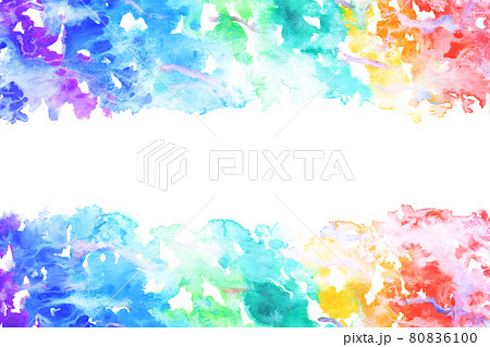 空 雲 虹 水彩 ベクター 背景 80836100
