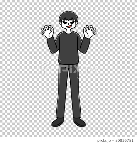 襲いかかる不審人物　男性2 80836781