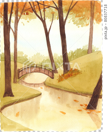 Autumn animals concept watercolor 80837718