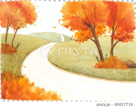 Autumn animals concept watercolor 80837719