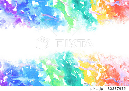 空 雲 虹 水彩 ベクター 背景のイラスト素材