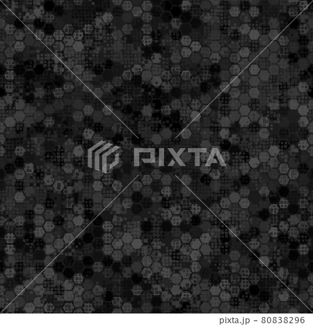 Hexagonal gray and black abstract geometric seamless pattern background 80838296