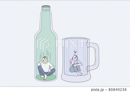 Addiction to alcohol and depression concept 80840236