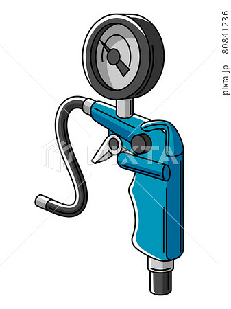 Illustration of car tire inflation pump. Auto center repair item. Business icon. 80841236