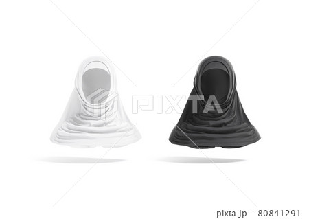 Blank black and white female al-amira mockup, front view Blank black and white female al-amira mockup, front view 80841291