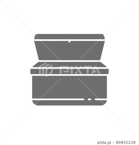 Vector ice cream chest freezer grey icon. 80842228