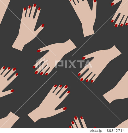 Female hand manicure seamless fashion pattern 80842714
