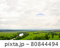 Cloudy sky over the river and fields summer 80844494