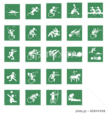 para sports pictogram Green square frameスポーツピクトグラム para sports pictogram Green square frameスポーツピクトグラム 80844498