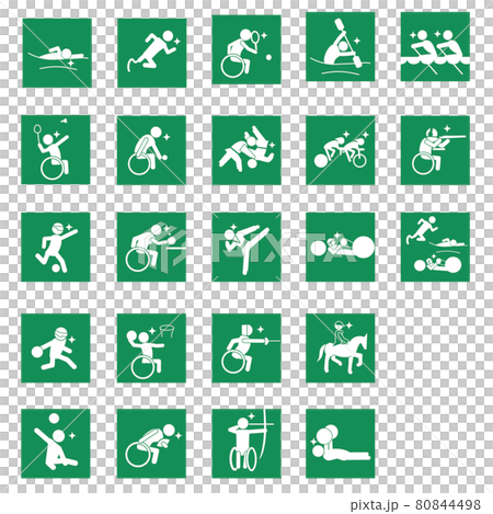 para sports pictogram Green square frameスポーツピクトグラム para sports pictogram Green square frameスポーツピクトグラム 80844498
