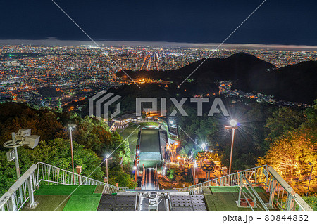 北海道 札幌 大倉山 夜景 都市景観 北海道 札幌 大倉山 夜景 都市景観 80844862