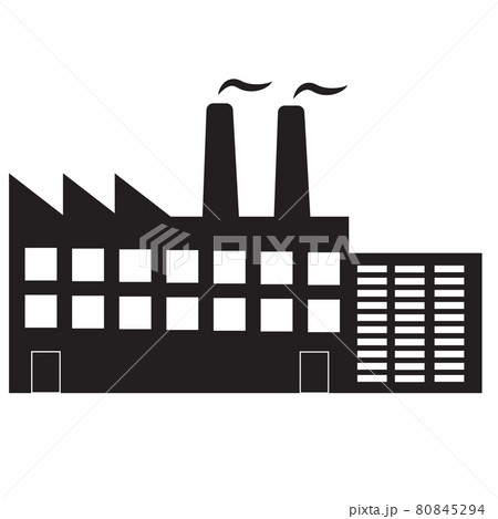 factory icon on white background. industrial buildings sign. power plants symbol. flat style. 80845294