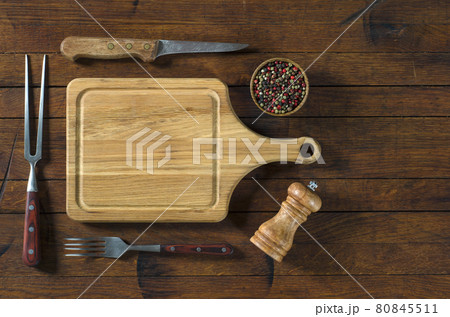 Kitchen utensils on wooden table Kitchen utensils on wooden table 80845511