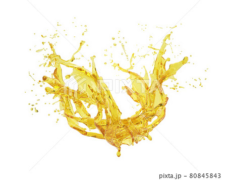 3d illustration of yellow splash on white background with clipping path 3d illustration of yellow splash on white background with clipping path 80845843
